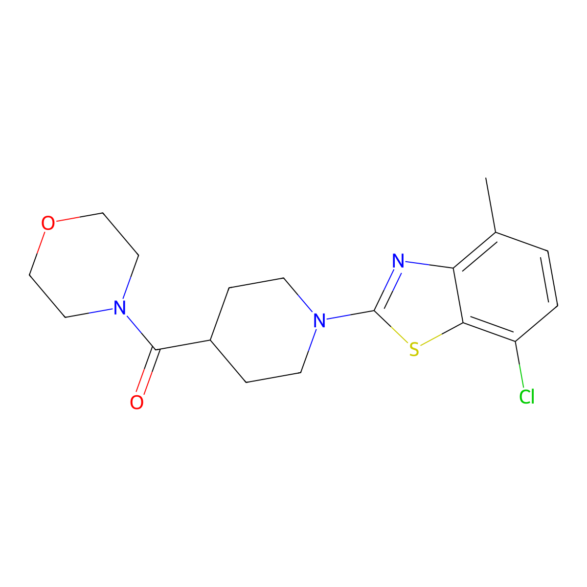 7-Chloro-4-methyl-2-[4-(morpholine-4-carbonyl)piperidin-1-yl]-1,3-benzothiazole molecular structure, CAS 2877635-07-7