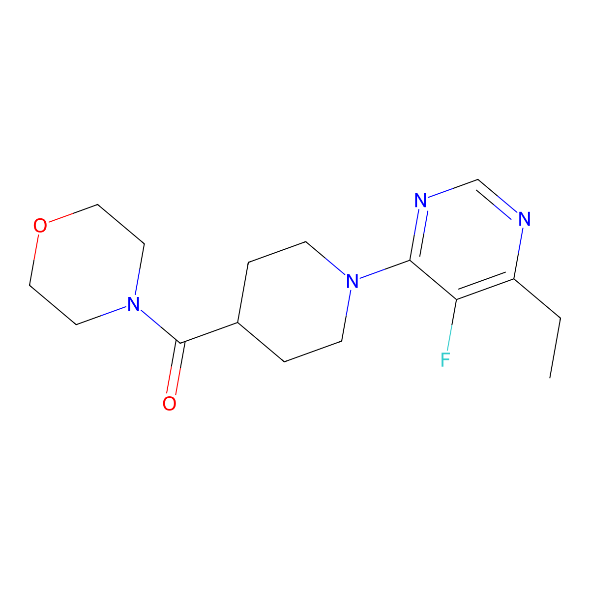 4-[1-(6-Ethyl-5-fluoropyrimidin-4-yl)piperidine-4-carbonyl]morpholine molecular structure, CAS 2877635-12-4
