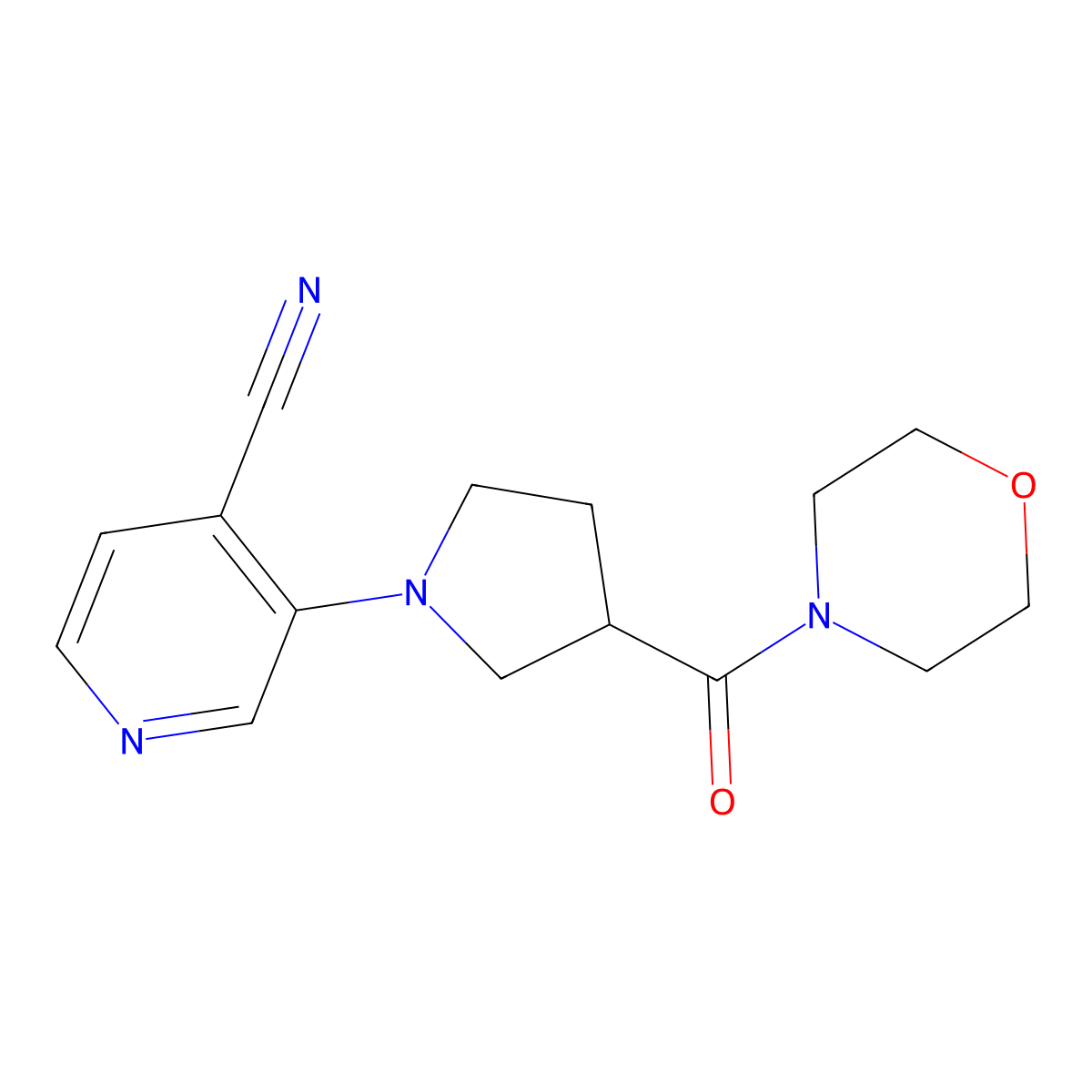 3-[3-(Morpholine-4-carbonyl)pyrrolidin-1-yl]pyridine-4-carbonitrile molecular structure, CAS 2877635-18-0