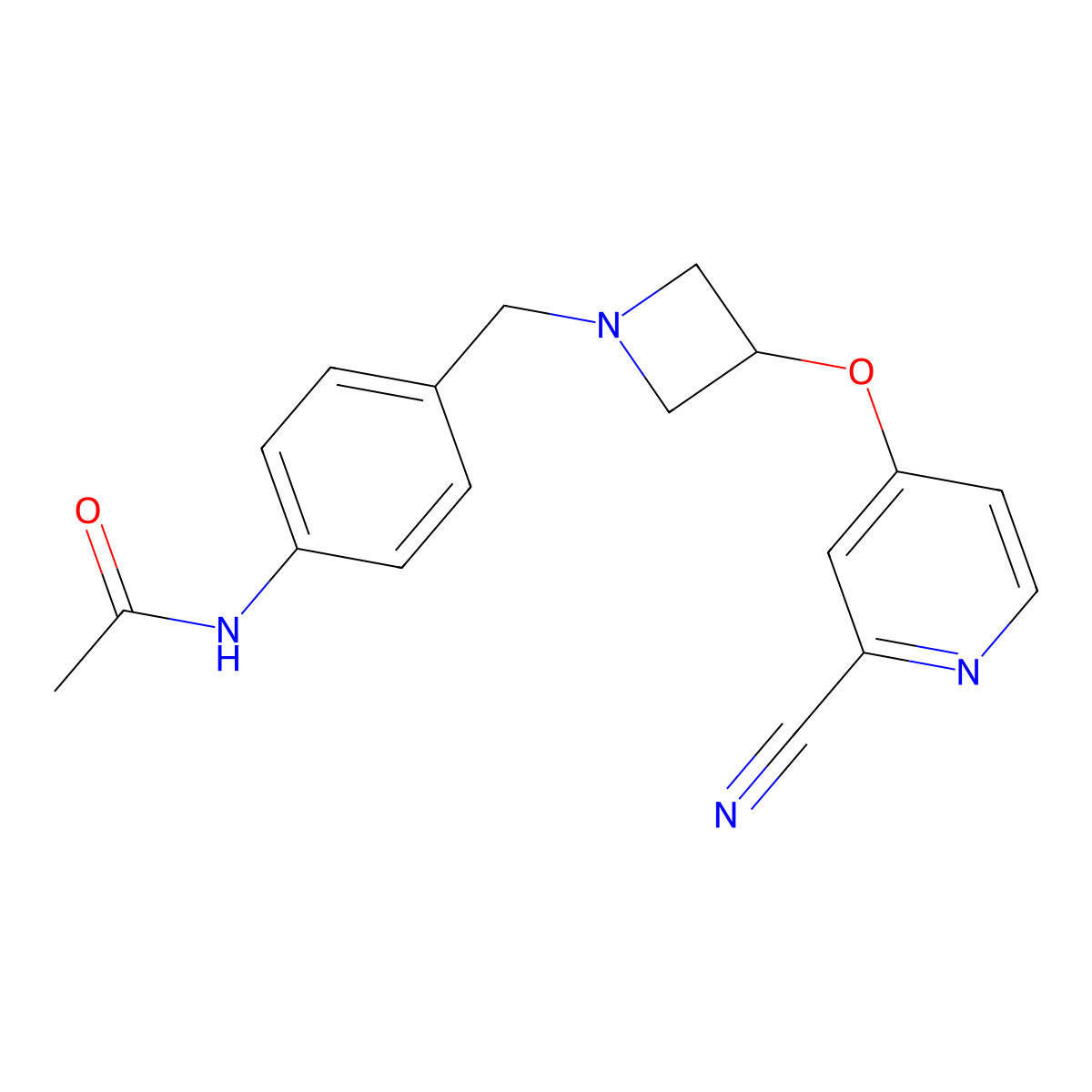 N-[4-({3-[(2-cyanopyridin-4-yl)oxy]azetidin-1-yl}methyl)phenyl]acetamide molecular structure, CAS 2877635-25-9