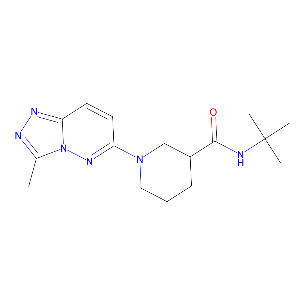 N-tert-butyl-1-{3-methyl-[1,2,4]triazolo[4,3-b]pyridazin-6-yl}piperidine-3-carboxamide molecular structure, CAS 2877635-51-1