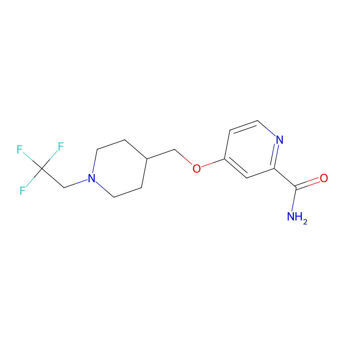 4-{[1-(2,2,2-Trifluoroethyl)piperidin-4-yl]methoxy}pyridine-2-carboxamide molecular structure, CAS 2877635-54-4