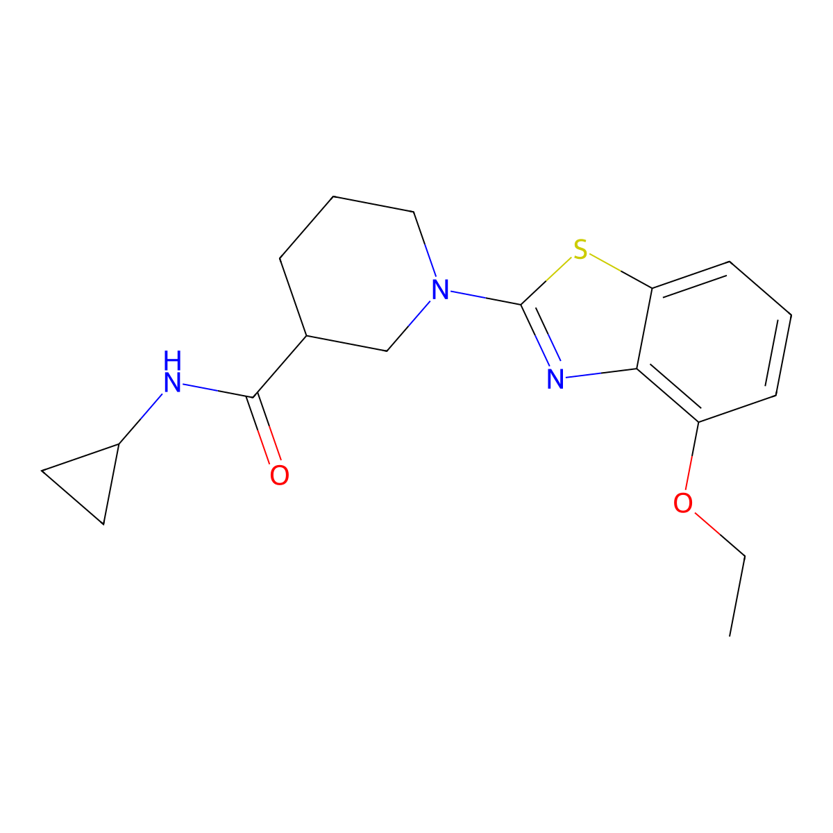 N-cyclopropyl-1-(4-ethoxy-1,3-benzothiazol-2-yl)piperidine-3-carboxamide molecular structure, CAS 2877635-62-4