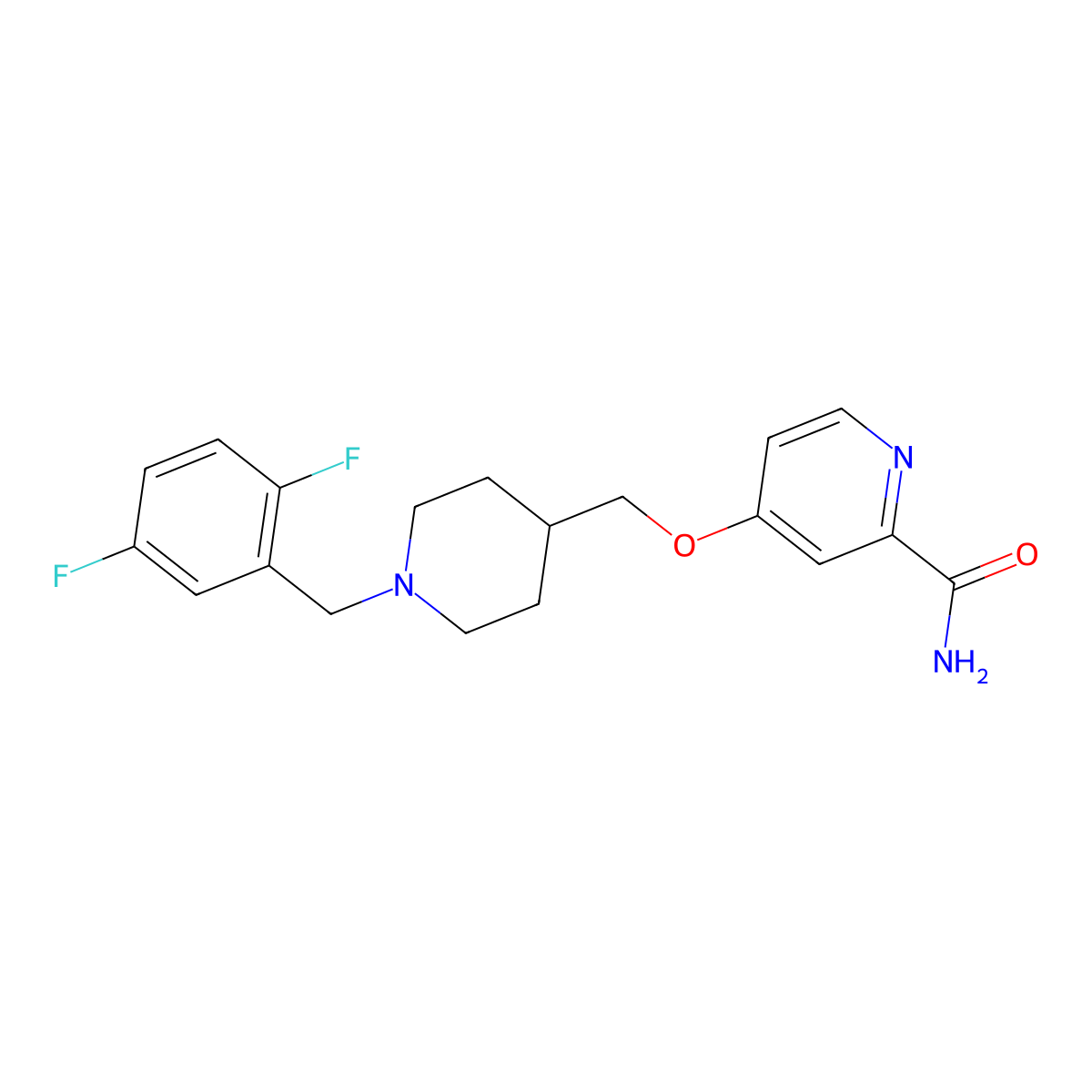 4-({1-[(2,5-Difluorophenyl)methyl]piperidin-4-yl}methoxy)pyridine-2-carboxamide molecular structure, CAS 2877635-76-0
