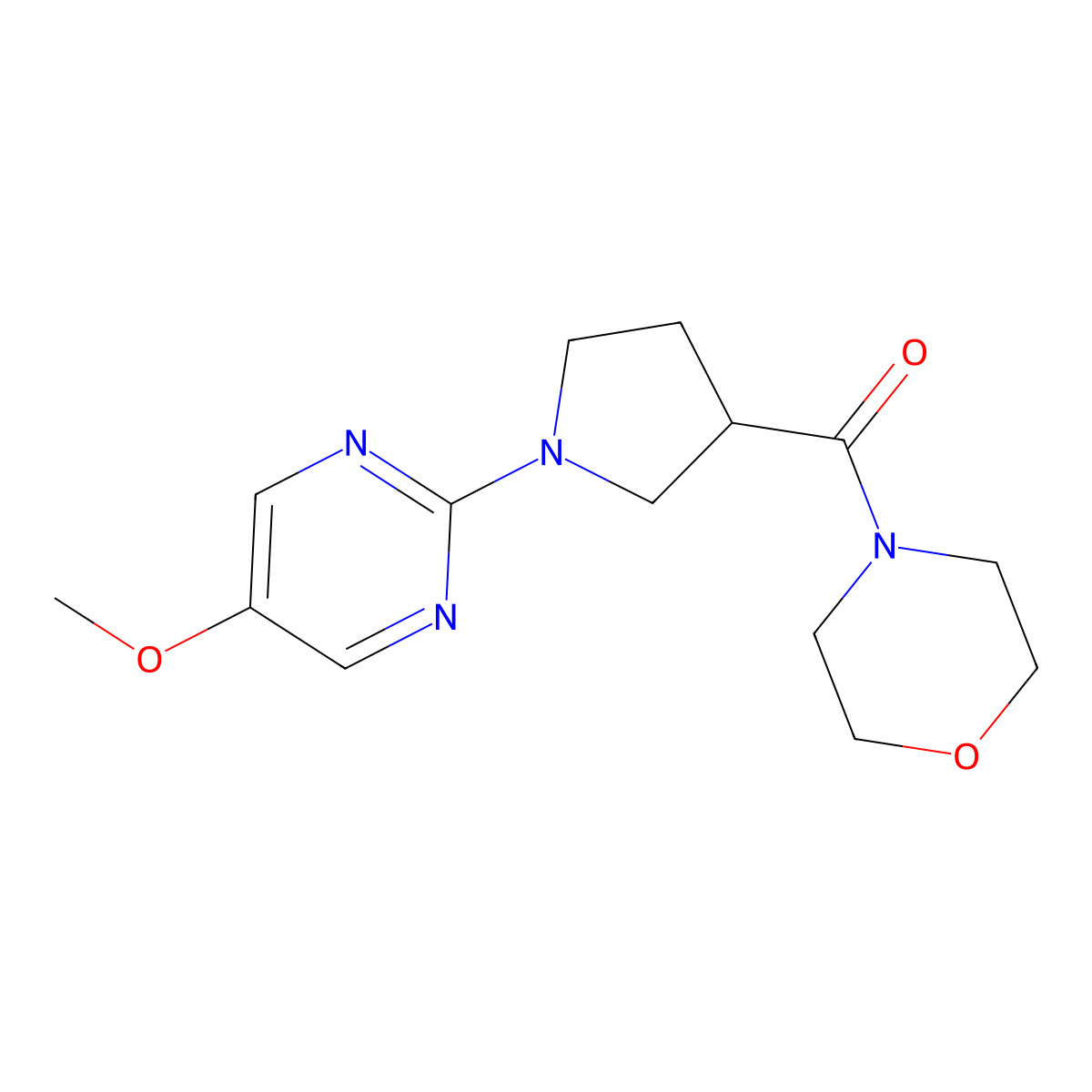 4-[1-(5-Methoxypyrimidin-2-yl)pyrrolidine-3-carbonyl]morpholine molecular structure, CAS 2877635-82-8