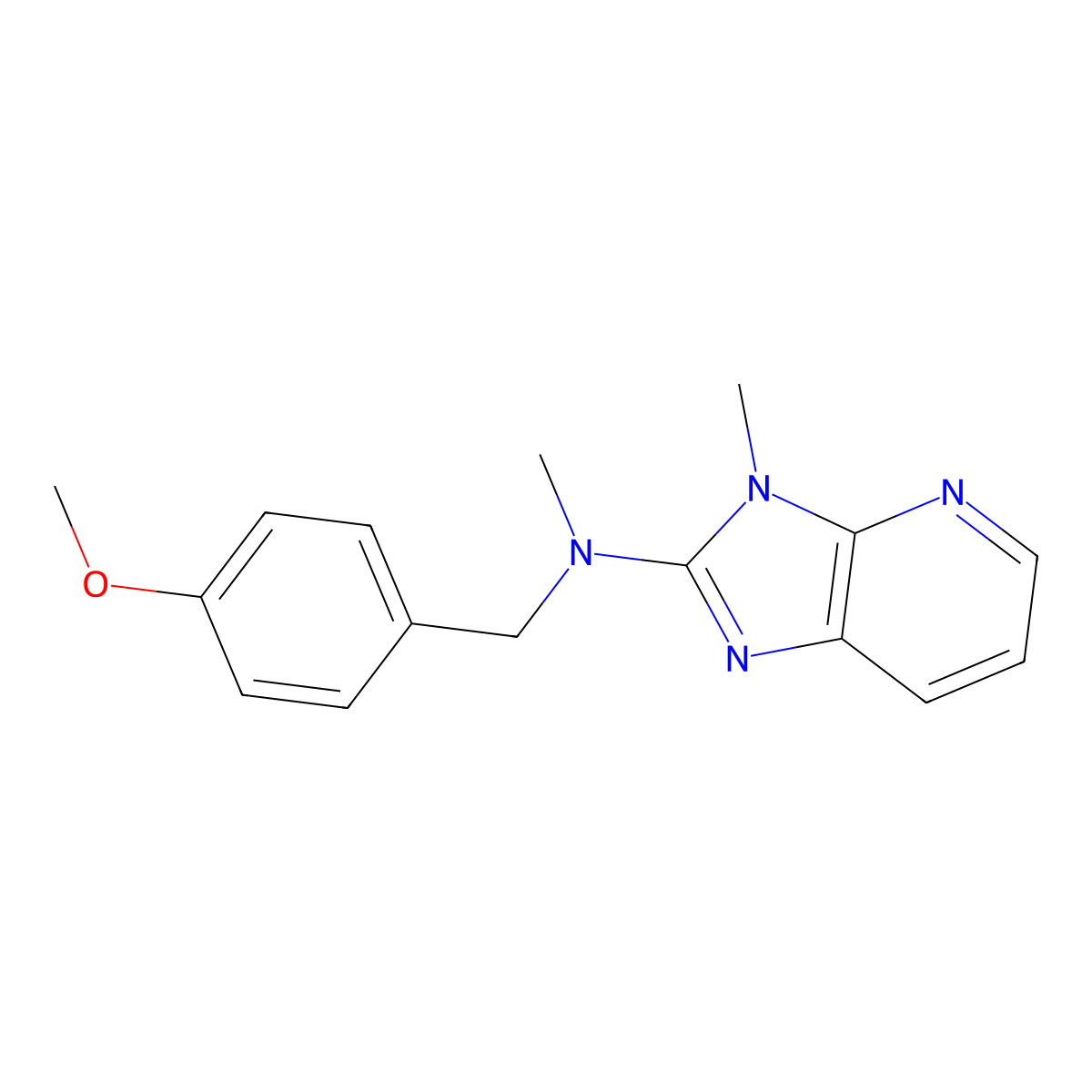 N-[(4-methoxyphenyl)methyl]-N,3-dimethyl-3H-imidazo[4,5-b]pyridin-2-amine molecular structure, CAS 2877635-87-3