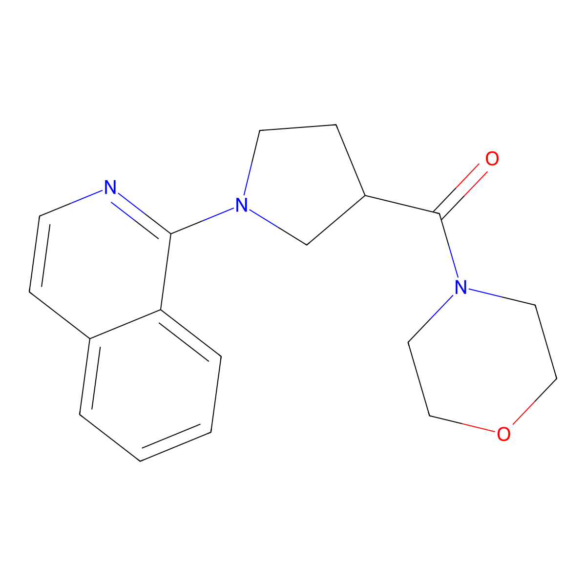 1-[3-(Morpholine-4-carbonyl)pyrrolidin-1-yl]isoquinoline molecular structure, CAS 2877635-98-6