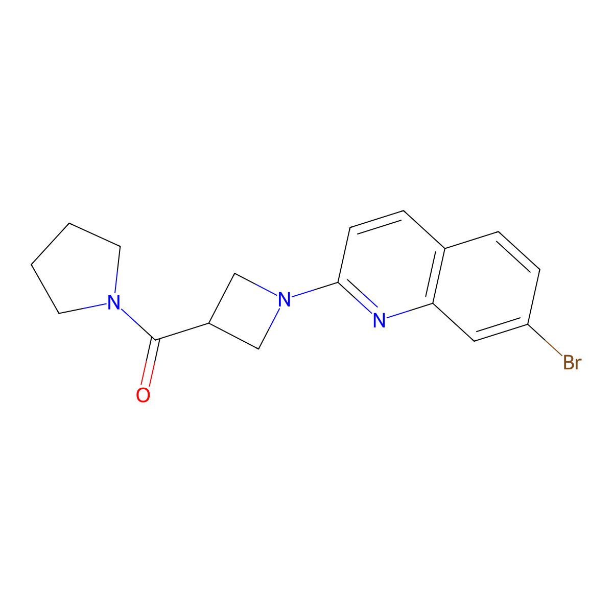 7-Bromo-2-[3-(pyrrolidine-1-carbonyl)azetidin-1-yl]quinoline molecular structure, CAS 2877636-09-2