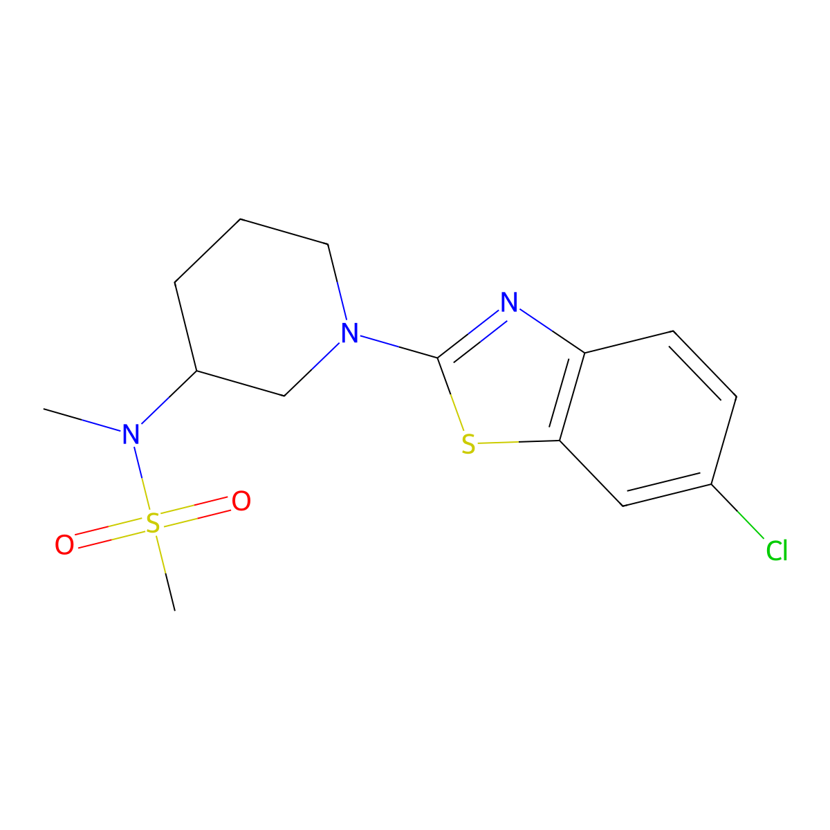 N-[1-(6-chloro-1,3-benzothiazol-2-yl)piperidin-3-yl]-N-methylmethanesulfonamide molecular structure, CAS 2877636-26-3