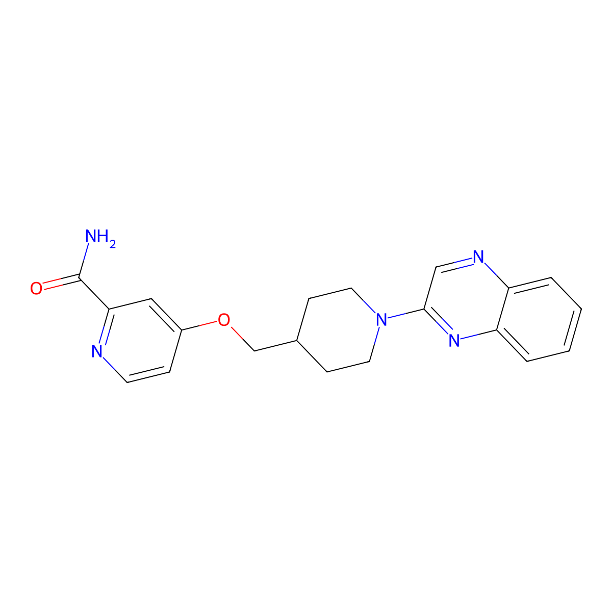 4-{[1-(Quinoxalin-2-yl)piperidin-4-yl]methoxy}pyridine-2-carboxamide molecular structure, CAS 2877636-30-9