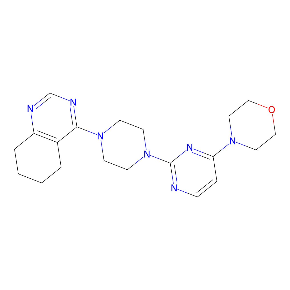 4-{4-[4-(Morpholin-4-yl)pyrimidin-2-yl]piperazin-1-yl}-5,6,7,8-tetrahydroquinazoline molecular structure, CAS 2877636-37-6
