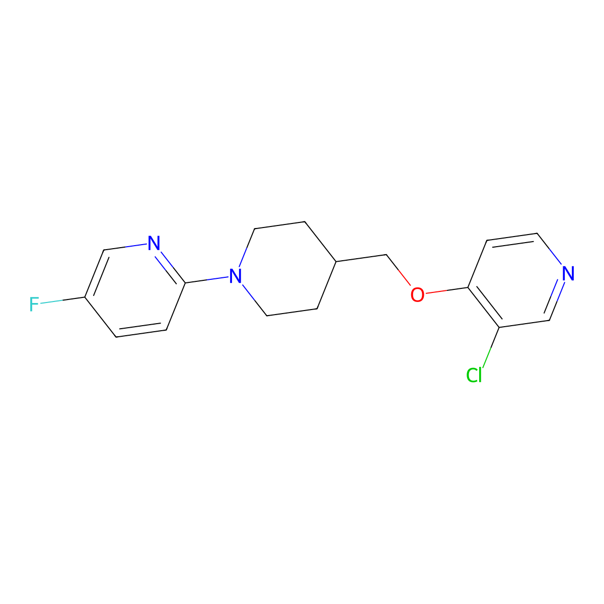 2-(4-{[(3-Chloropyridin-4-yl)oxy]methyl}piperidin-1-yl)-5-fluoropyridine molecular structure, CAS 2877636-53-6