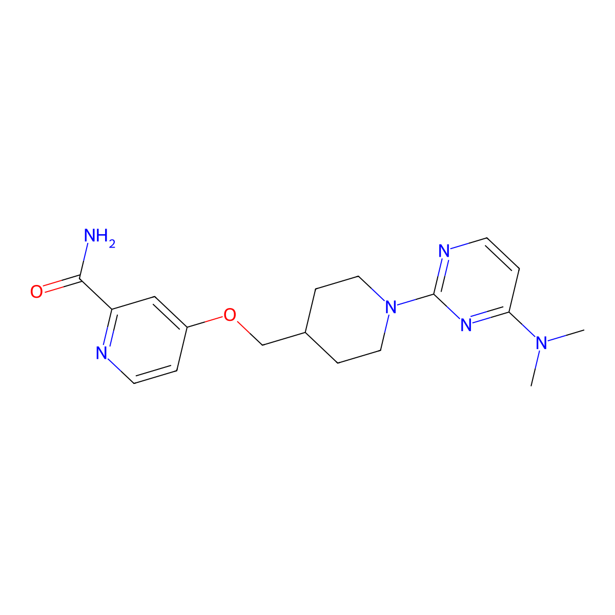4-({1-[4-(Dimethylamino)pyrimidin-2-yl]piperidin-4-yl}methoxy)pyridine-2-carboxamide molecular structure, CAS 2877636-84-3