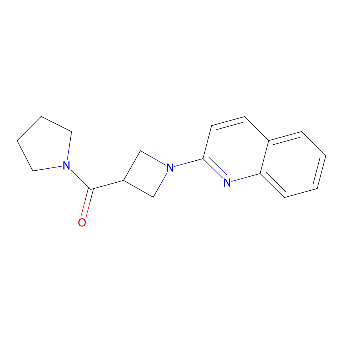 2-[3-(Pyrrolidine-1-carbonyl)azetidin-1-yl]quinoline molecular structure, CAS 2877636-87-6