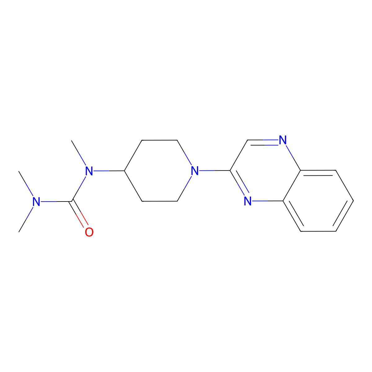 1,3,3-Trimethyl-1-[1-(quinoxalin-2-yl)piperidin-4-yl]urea molecular structure, CAS 2877636-95-6