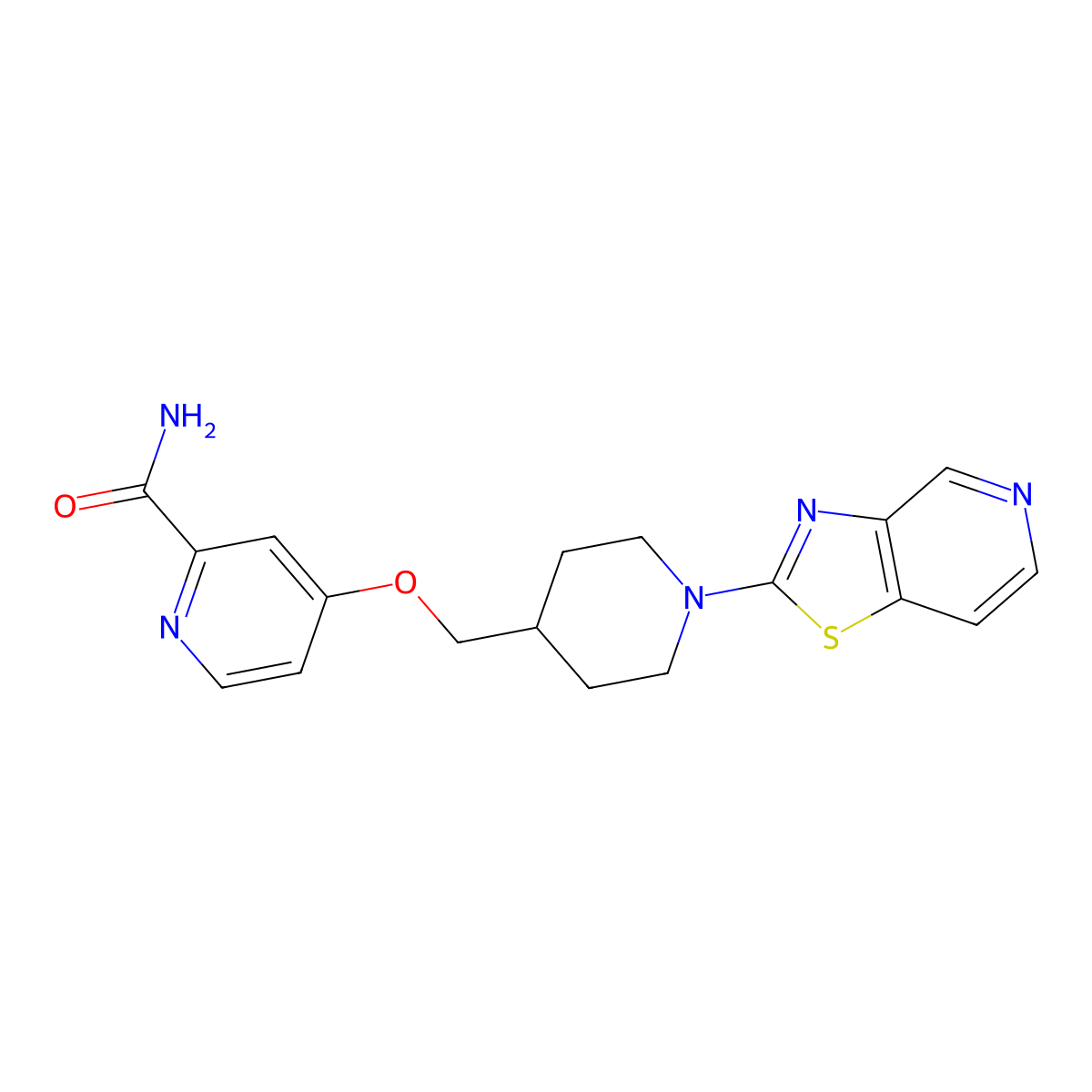 4-[(1-{[1,3]Thiazolo[4,5-c]pyridin-2-yl}piperidin-4-yl)methoxy]pyridine-2-carboxamide molecular structure, CAS 2877636-99-0