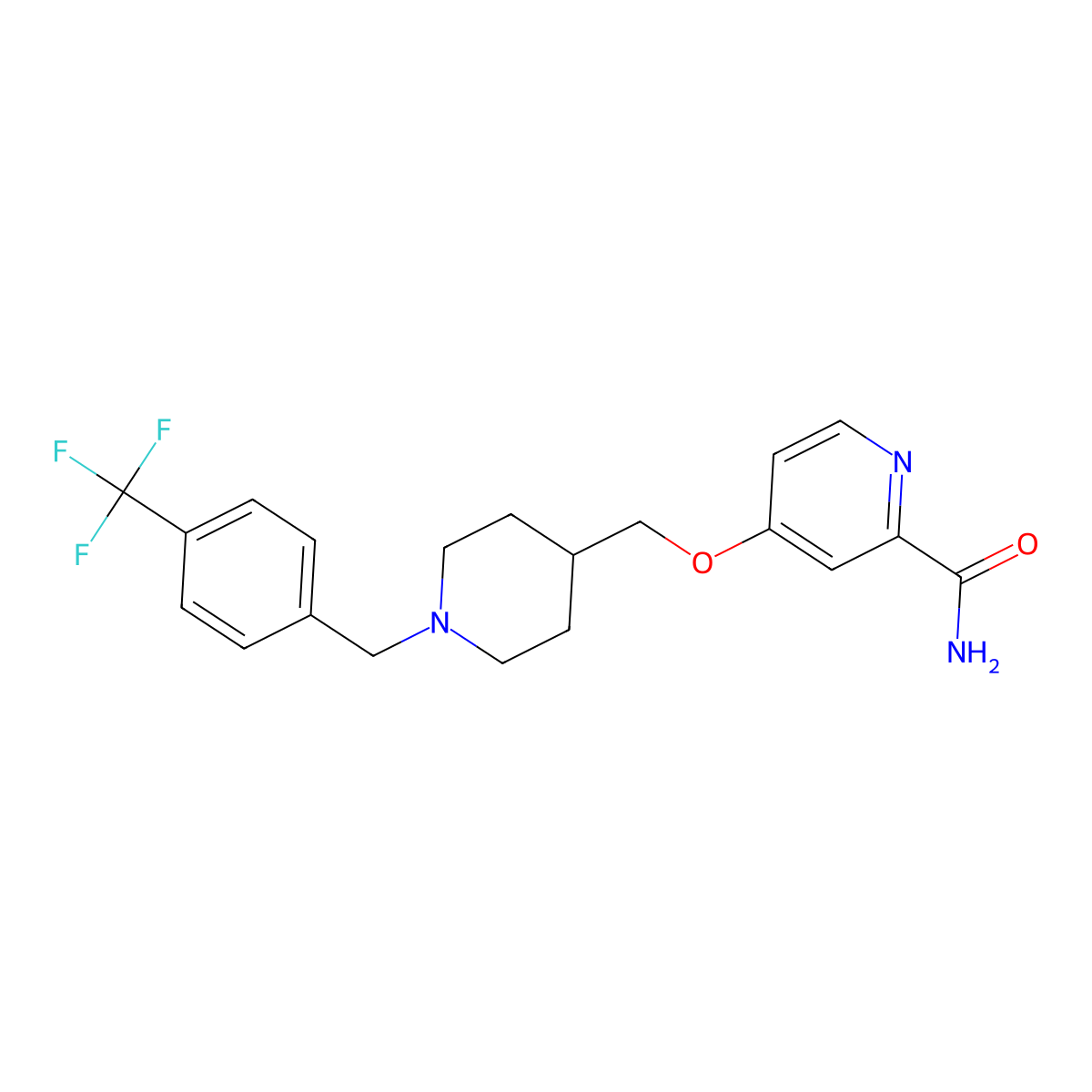 4-[(1-{[4-(Trifluoromethyl)phenyl]methyl}piperidin-4-yl)methoxy]pyridine-2-carboxamide molecular structure, CAS 2877637-02-8