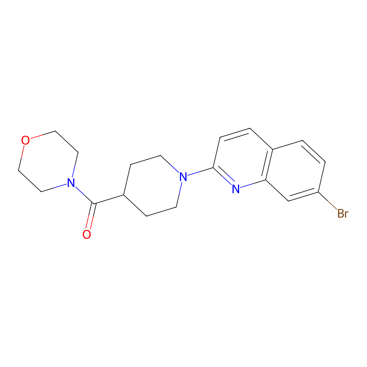 7-Bromo-2-[4-(morpholine-4-carbonyl)piperidin-1-yl]quinoline molecular structure, CAS 2877637-04-0