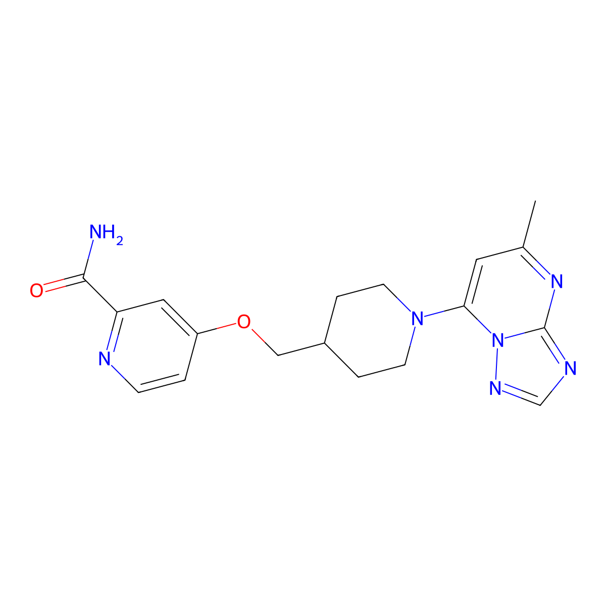 4-[(1-{5-Methyl-[1,2,4]triazolo[1,5-a]pyrimidin-7-yl}piperidin-4-yl)methoxy]pyridine-2-carboxamide molecular structure, CAS 2877637-14-2