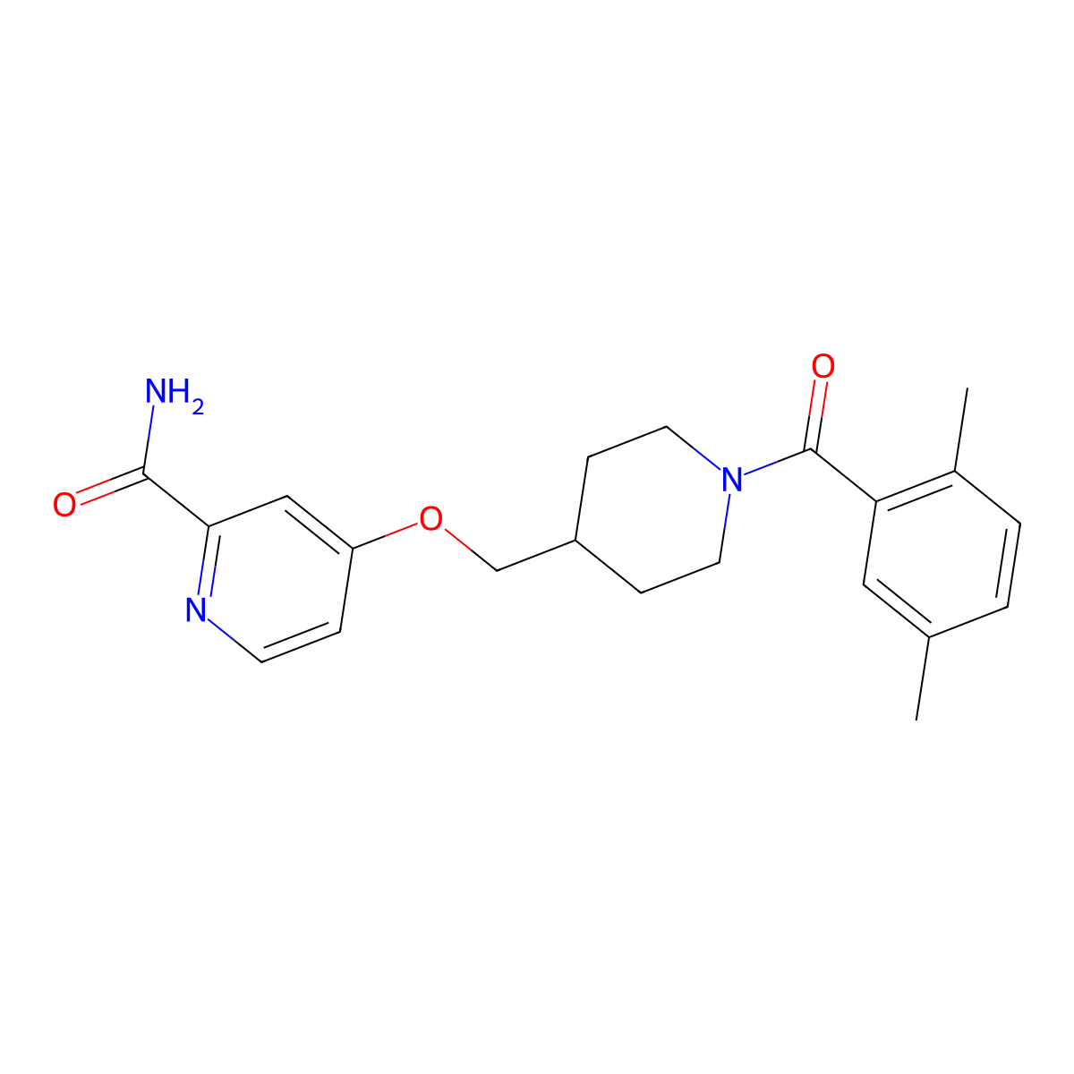 4-{[1-(2,5-Dimethylbenzoyl)piperidin-4-yl]methoxy}pyridine-2-carboxamide molecular structure, CAS 2877637-15-3