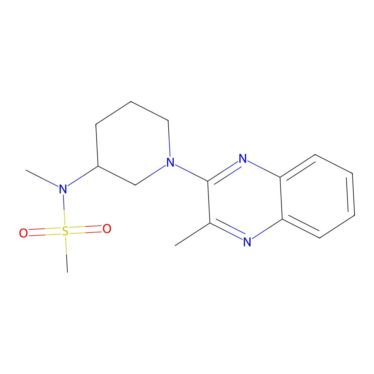 N-methyl-N-[1-(3-methylquinoxalin-2-yl)piperidin-3-yl]methanesulfonamide molecular structure, CAS 2877637-17-5