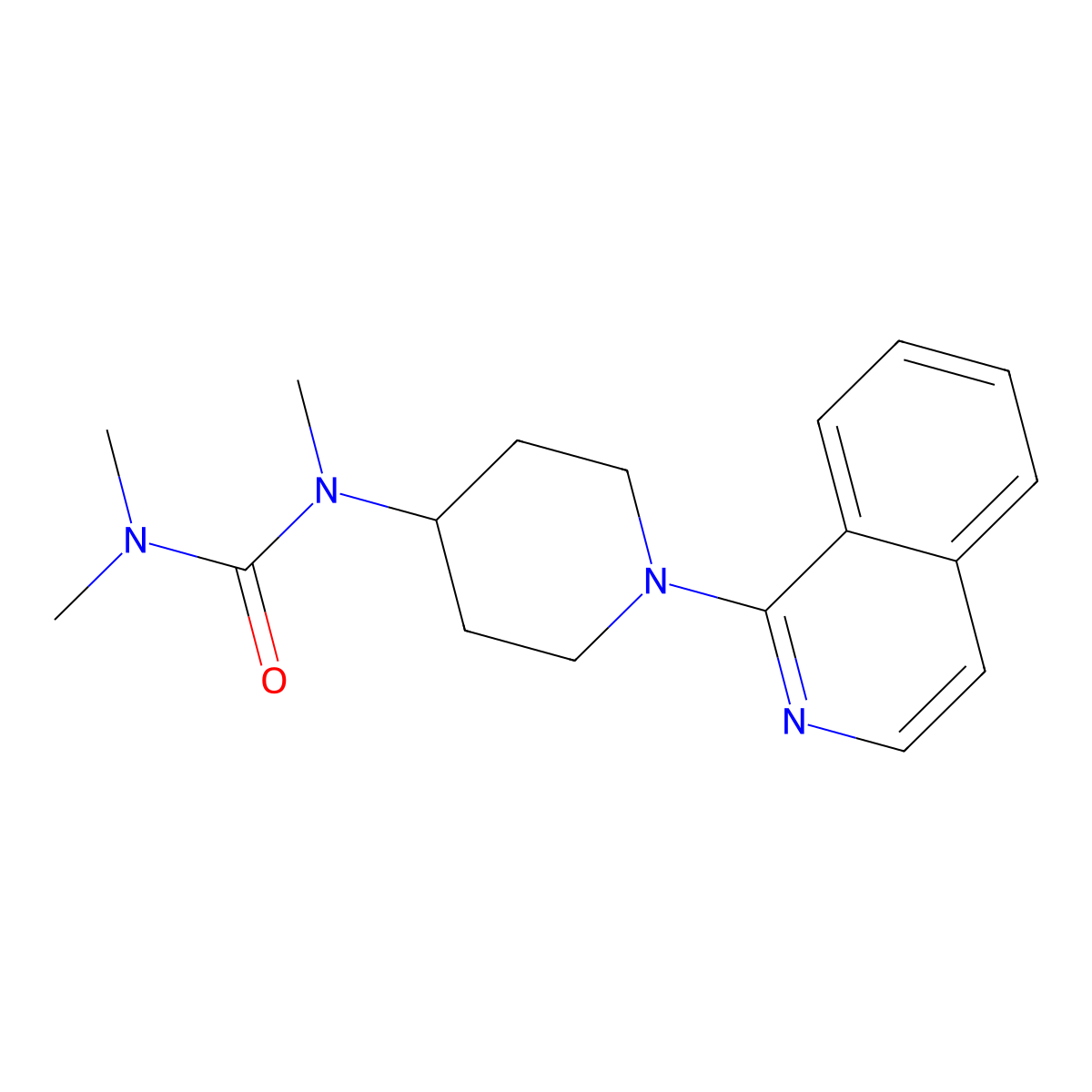 1-[1-(Isoquinolin-1-yl)piperidin-4-yl]-1,3,3-trimethylurea molecular structure, CAS 2877637-18-6