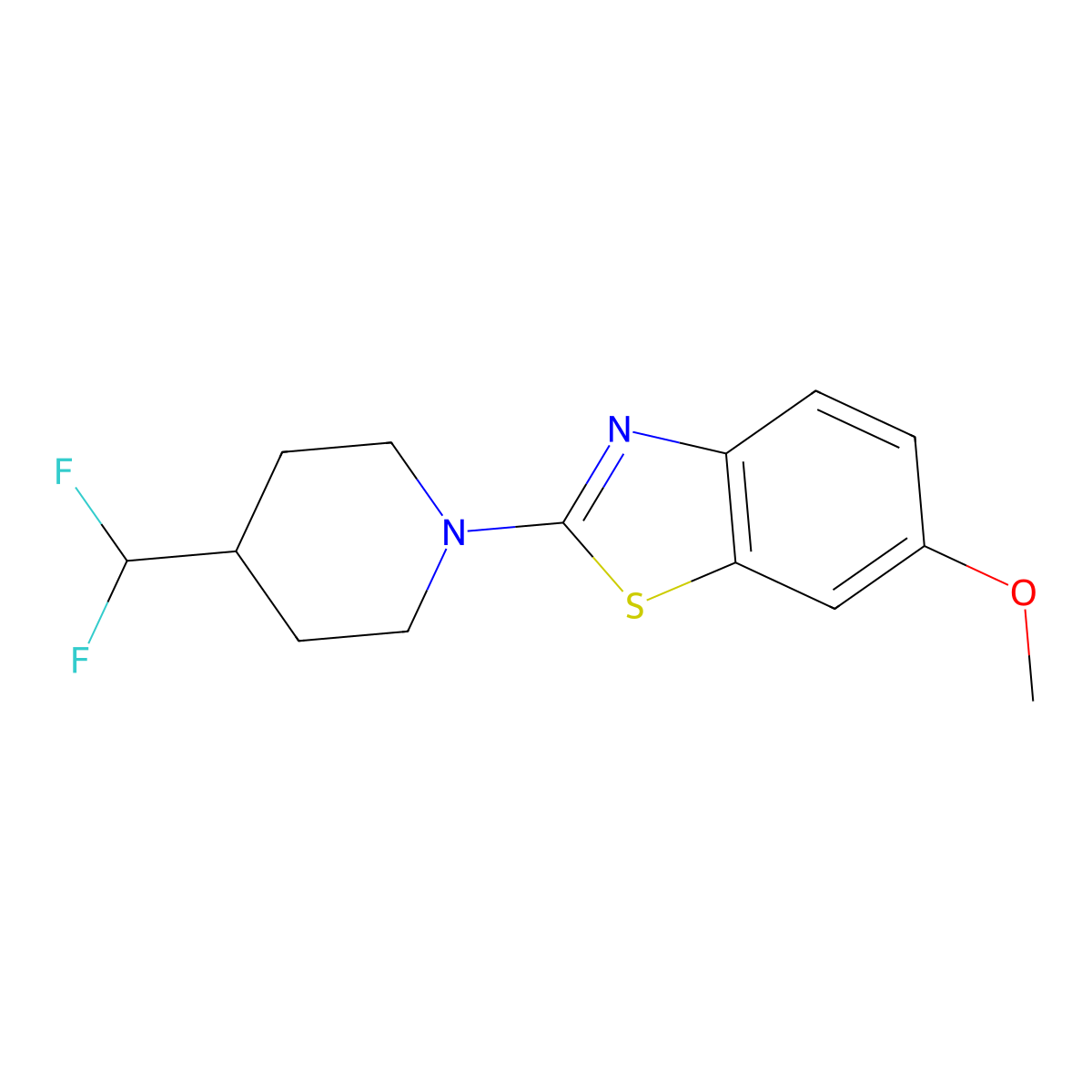 2-[4-(Difluoromethyl)piperidin-1-yl]-6-methoxy-1,3-benzothiazole molecular structure, CAS 2877637-45-9