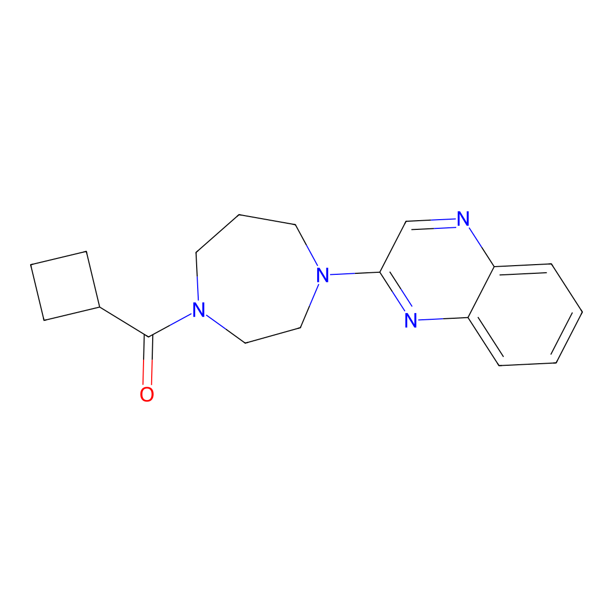 2-(4-Cyclobutanecarbonyl-1,4-diazepan-1-yl)quinoxaline molecular structure, CAS 2877637-50-6