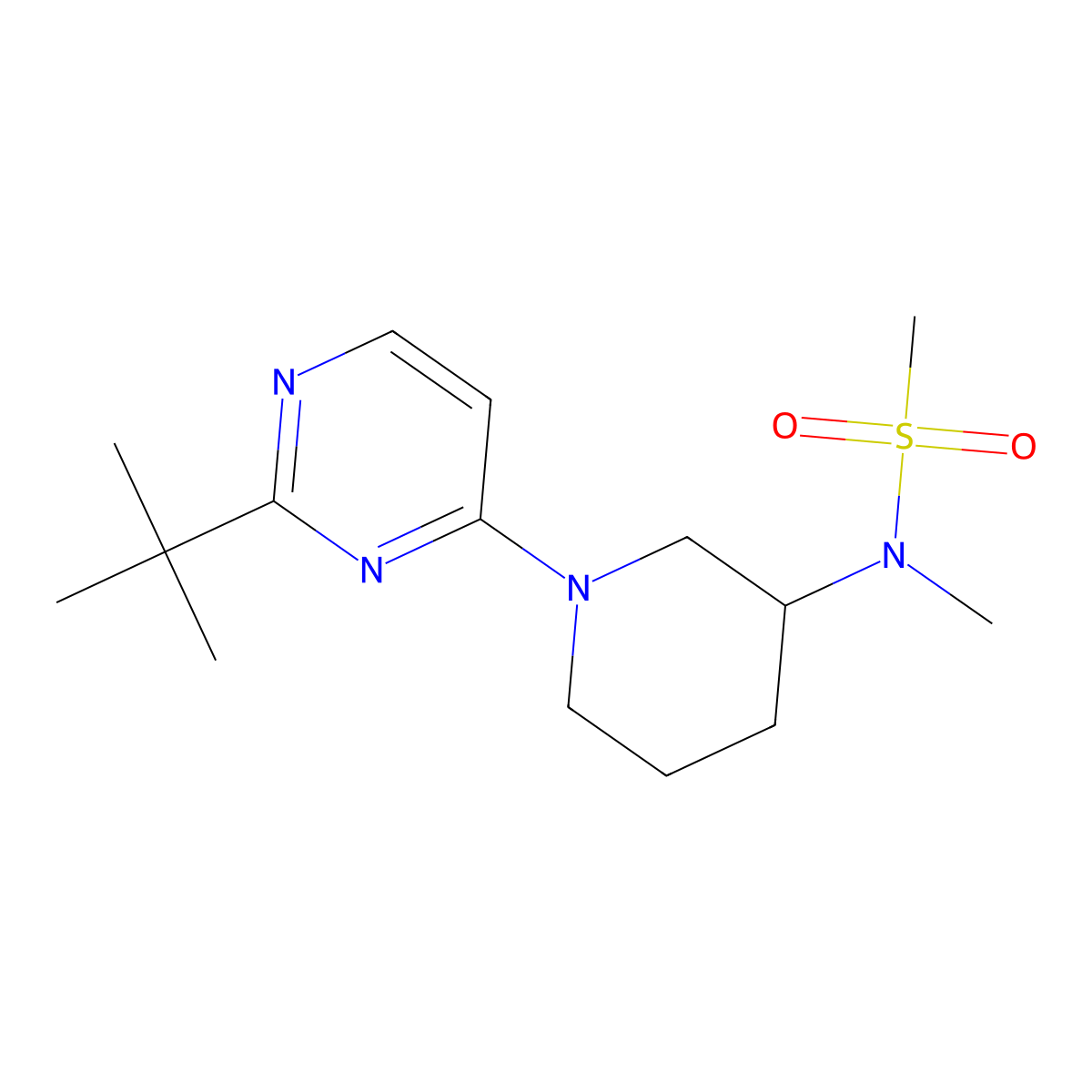N-[1-(2-tert-butylpyrimidin-4-yl)piperidin-3-yl]-N-methylmethanesulfonamide molecular structure, CAS 2877637-87-9