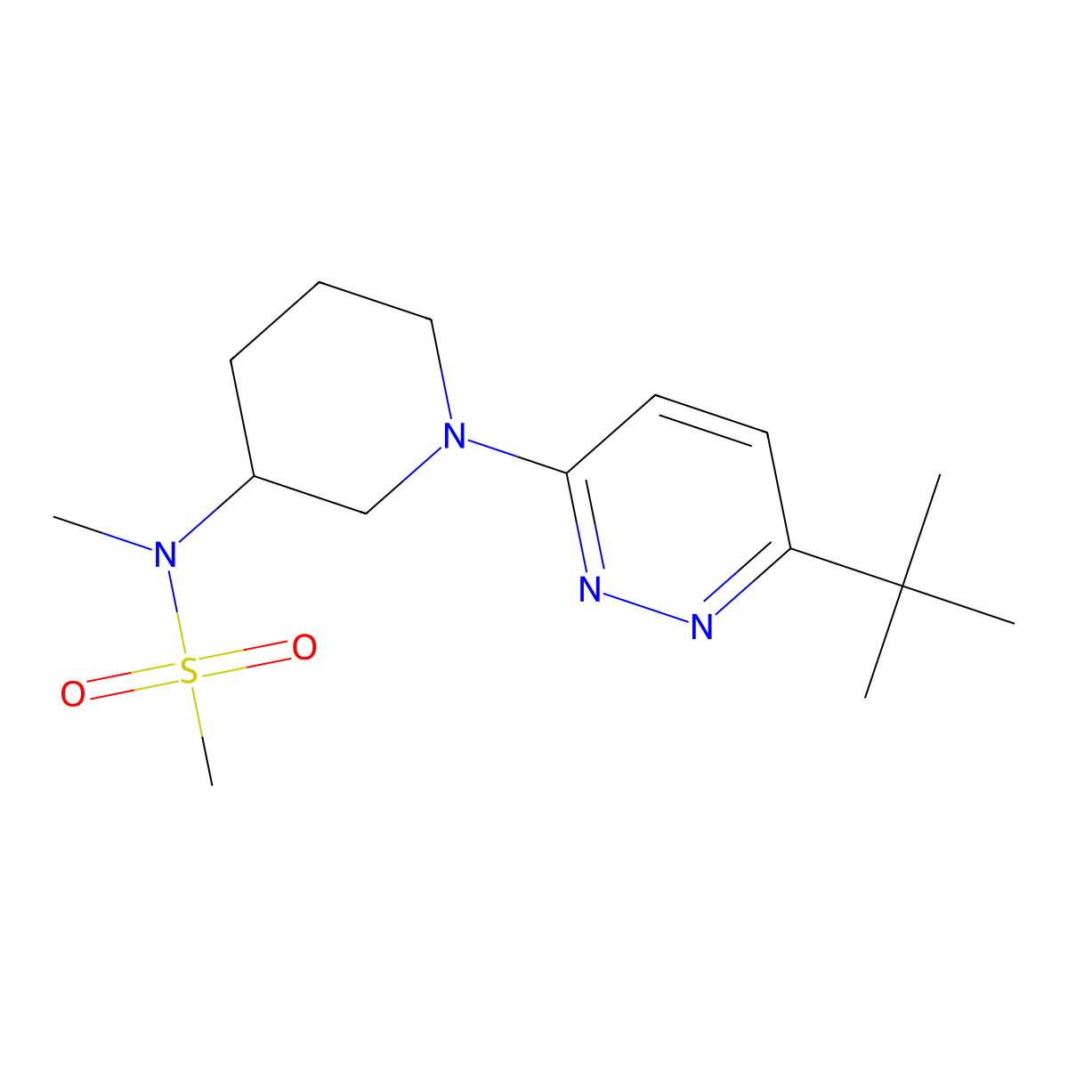 N-[1-(6-tert-butylpyridazin-3-yl)piperidin-3-yl]-N-methylmethanesulfonamide molecular structure, CAS 2877637-90-4