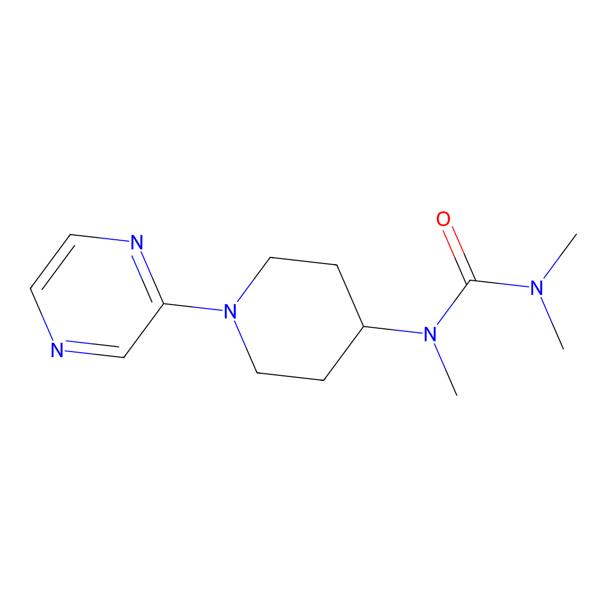 1,3,3-Trimethyl-1-[1-(pyrazin-2-yl)piperidin-4-yl]urea molecular structure, CAS 2877637-95-9