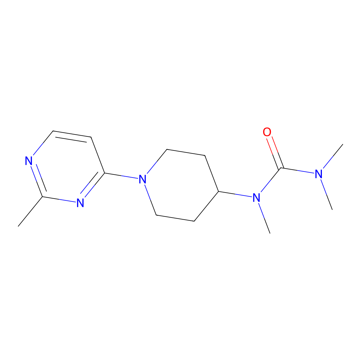 1,3,3-Trimethyl-1-[1-(2-methylpyrimidin-4-yl)piperidin-4-yl]urea molecular structure, CAS 2877637-98-2
