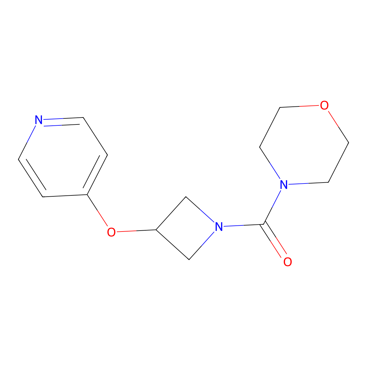 4-[3-(Pyridin-4-yloxy)azetidine-1-carbonyl]morpholine molecular structure, CAS 2877638-03-2