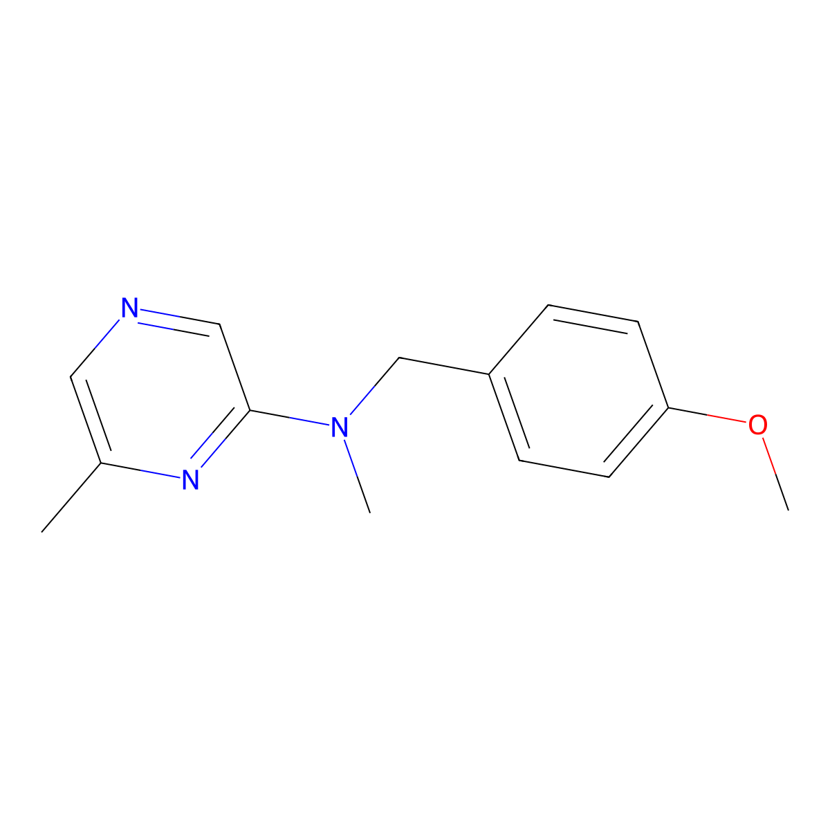 N-[(4-methoxyphenyl)methyl]-N,6-dimethylpyrazin-2-amine molecular structure, CAS 2877638-04-3