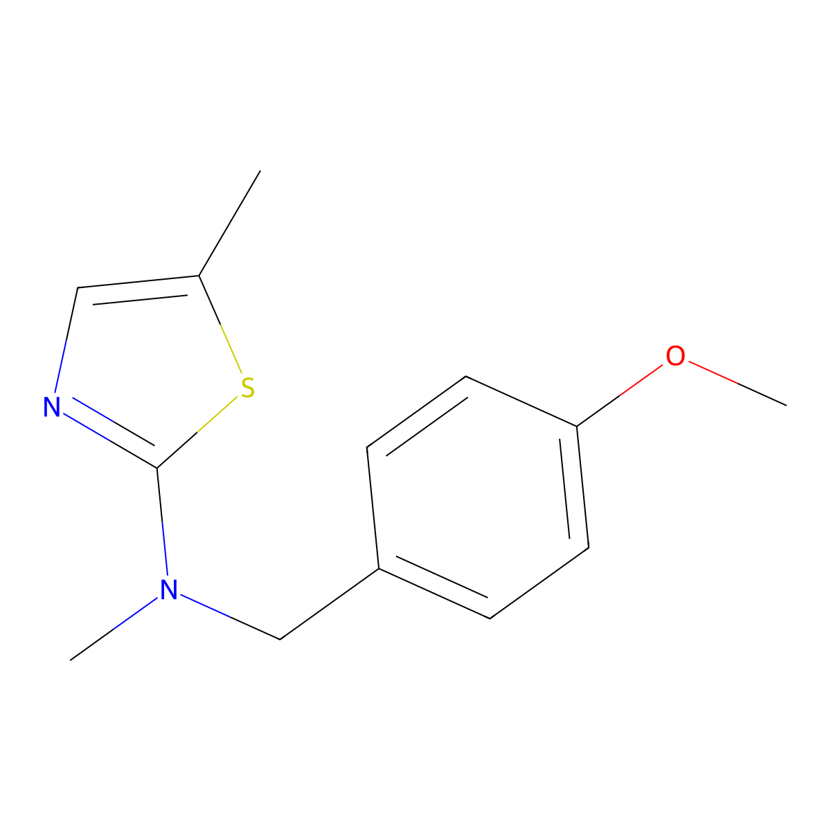 N-[(4-methoxyphenyl)methyl]-N,5-dimethyl-1,3-thiazol-2-amine molecular structure, CAS 2877638-19-0