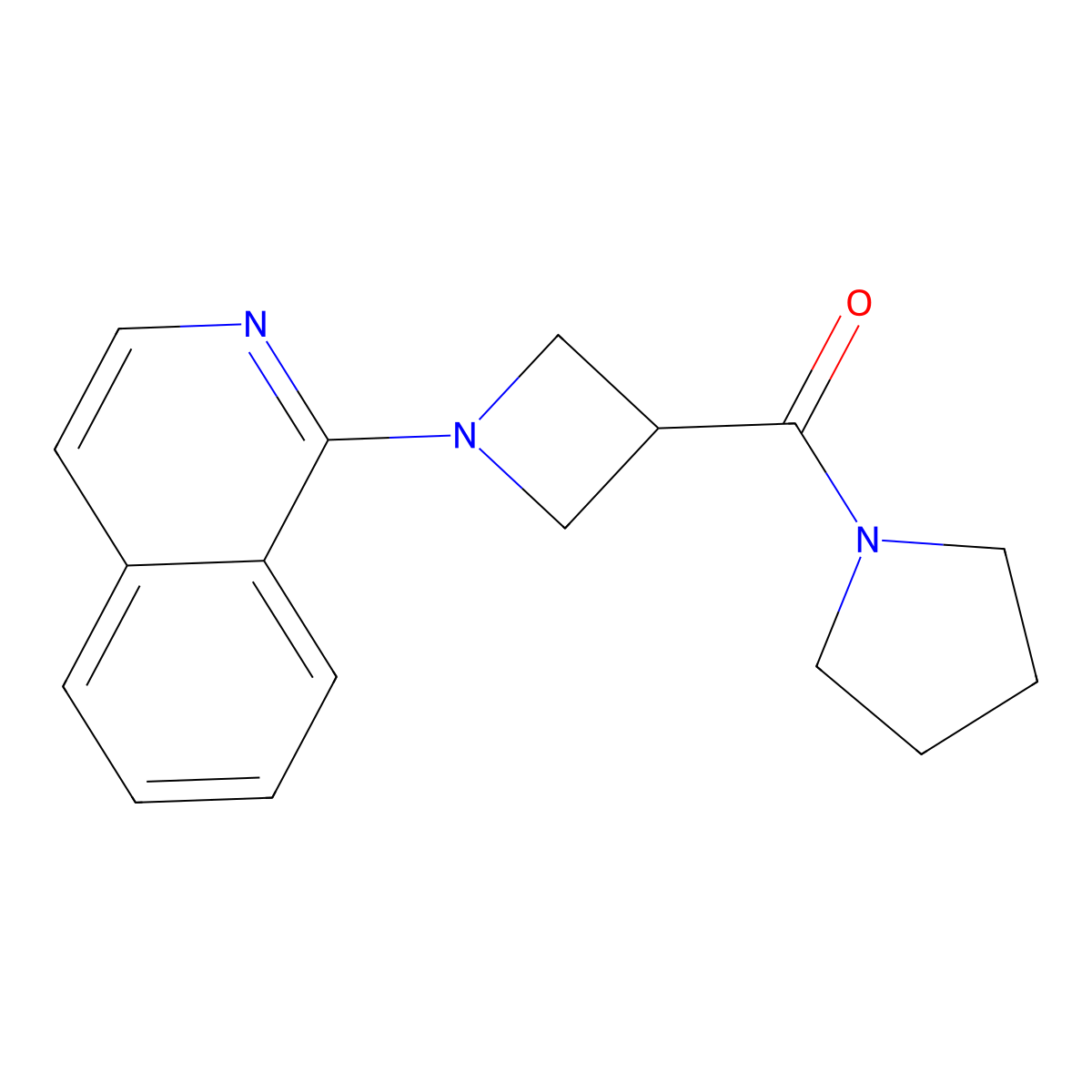 1-[3-(Pyrrolidine-1-carbonyl)azetidin-1-yl]isoquinoline molecular structure, CAS 2877638-22-5