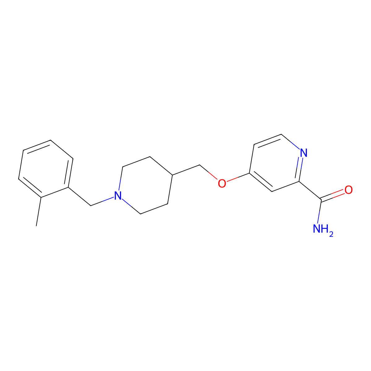 4-({1-[(2-Methylphenyl)methyl]piperidin-4-yl}methoxy)pyridine-2-carboxamide molecular structure, CAS 2877638-32-7