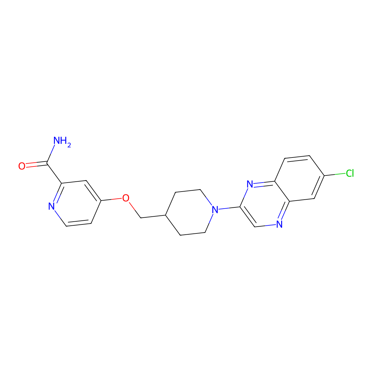 4-{[1-(6-Chloroquinoxalin-2-yl)piperidin-4-yl]methoxy}pyridine-2-carboxamide molecular structure, CAS 2877638-33-8