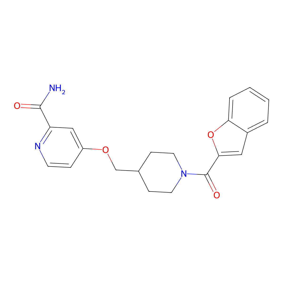 4-{[1-(1-Benzofuran-2-carbonyl)piperidin-4-yl]methoxy}pyridine-2-carboxamide molecular structure, CAS 2877638-39-4
