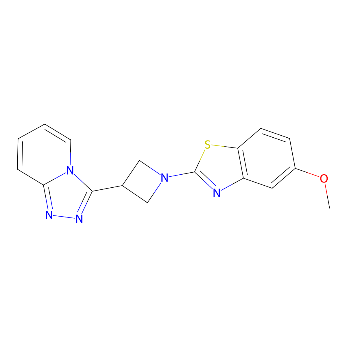 5-Methoxy-2-(3-{[1,2,4]triazolo[4,3-a]pyridin-3-yl}azetidin-1-yl)-1,3-benzothiazole molecular structure, CAS 2877638-45-2