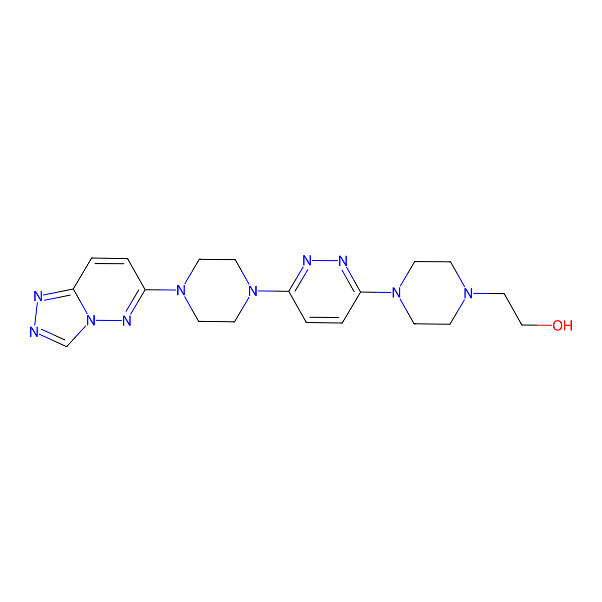 2-{4-[6-(4-{[1,2,4]Triazolo[4,3-b]pyridazin-6-yl}piperazin-1-yl)pyridazin-3-yl]piperazin-1-yl}ethan-1-ol molecular structure, CAS 2877638-50-9