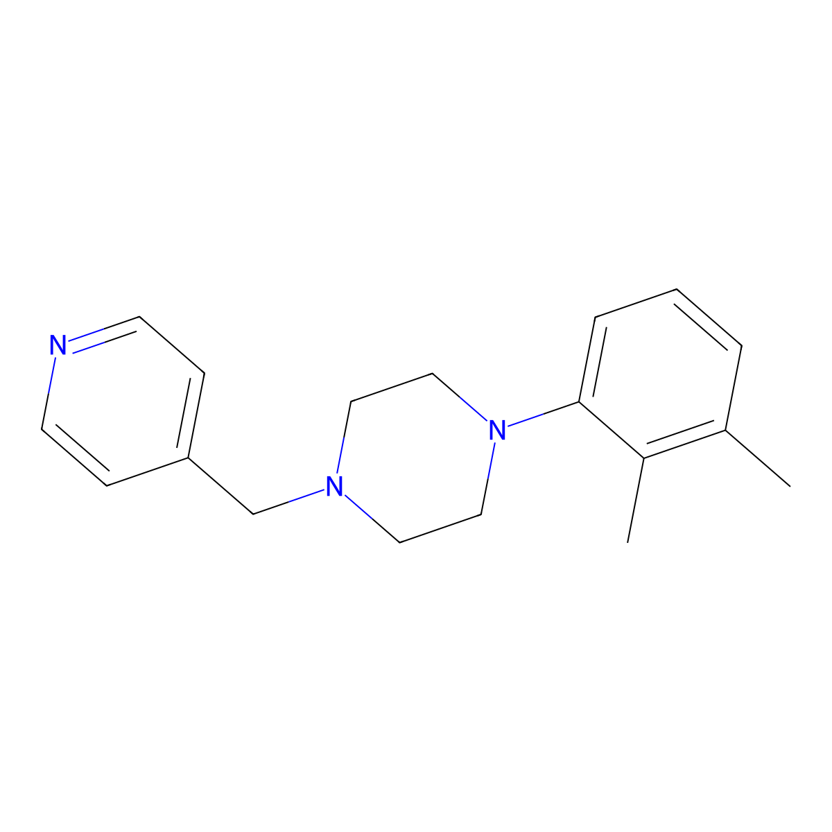 1-(2,3-Dimethylphenyl)-4-[(pyridin-4-yl)methyl]piperazine molecular structure, CAS 2877638-60-1