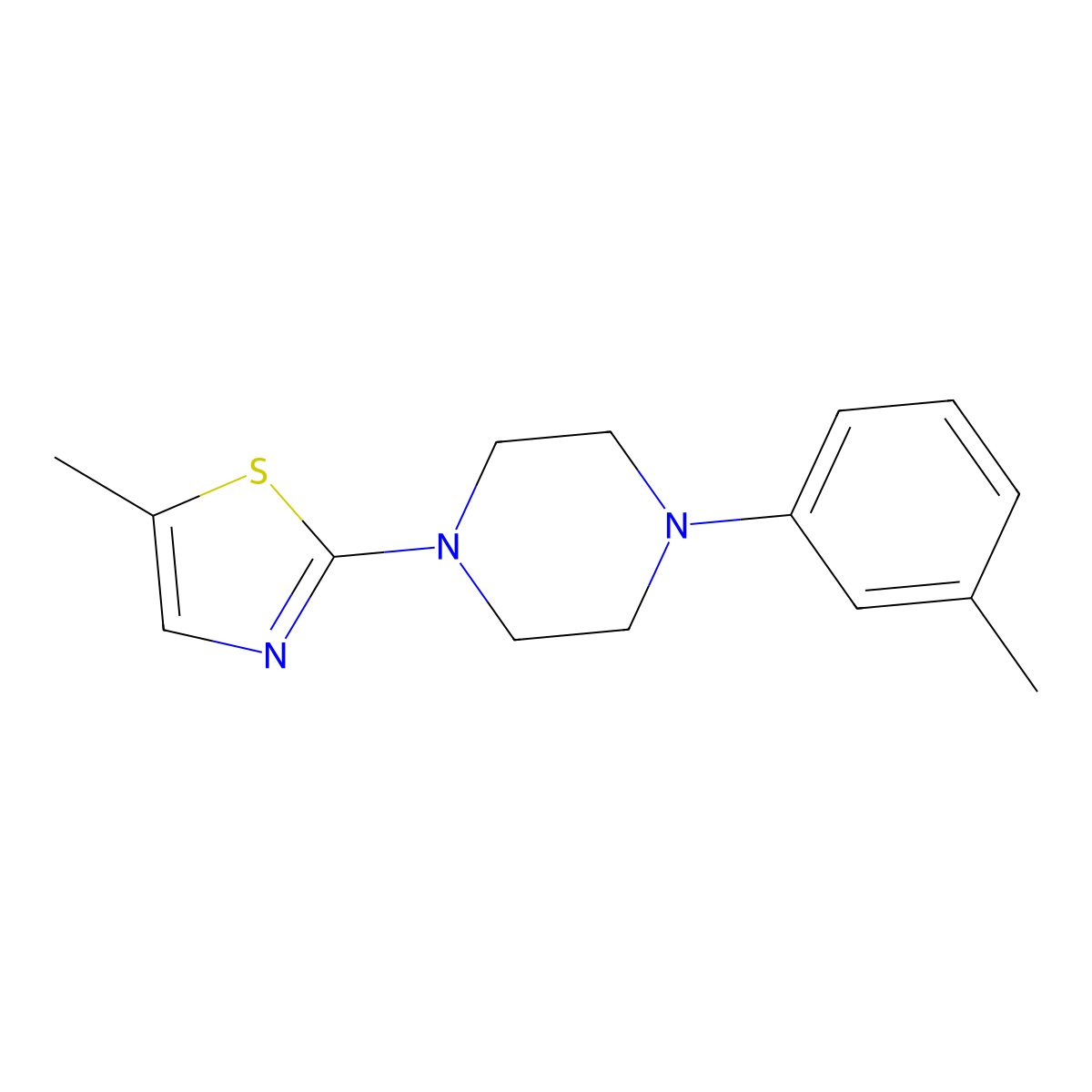 1-(5-Methyl-1,3-thiazol-2-yl)-4-(3-methylphenyl)piperazine molecular structure, CAS 2877638-71-4