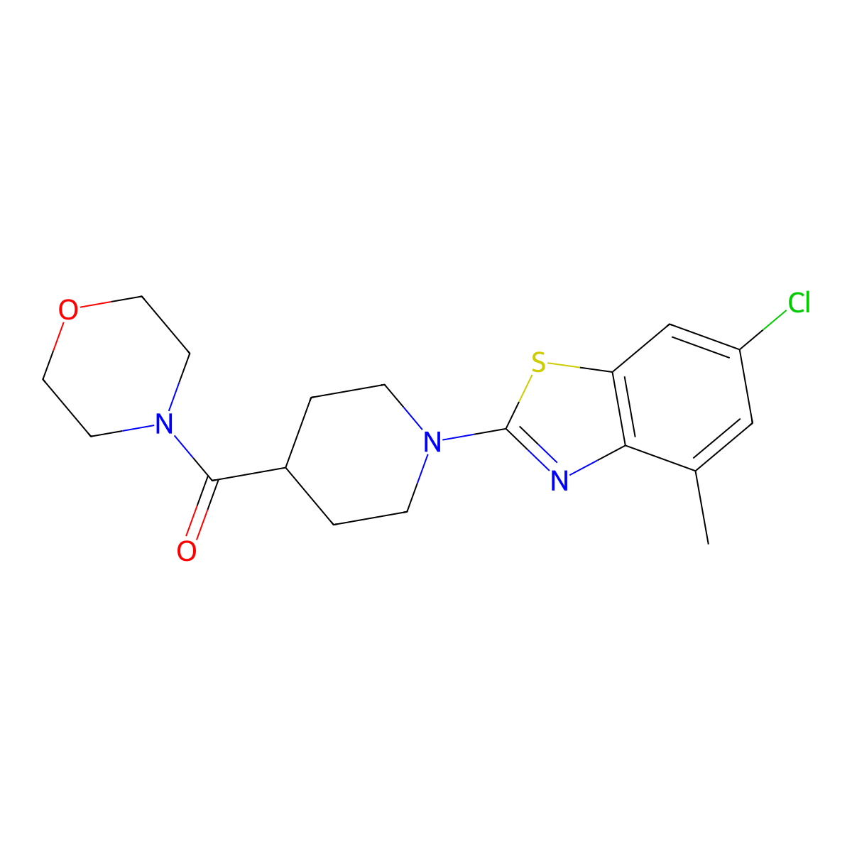 6-Chloro-4-methyl-2-[4-(morpholine-4-carbonyl)piperidin-1-yl]-1,3-benzothiazole molecular structure, CAS 2877638-75-8