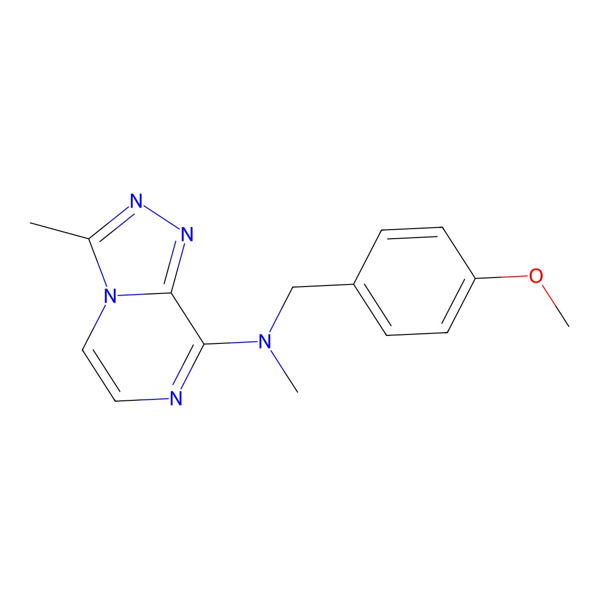 N-[(4-methoxyphenyl)methyl]-N,3-dimethyl-[1,2,4]triazolo[4,3-a]pyrazin-8-amine molecular structure, CAS 2877638-89-4