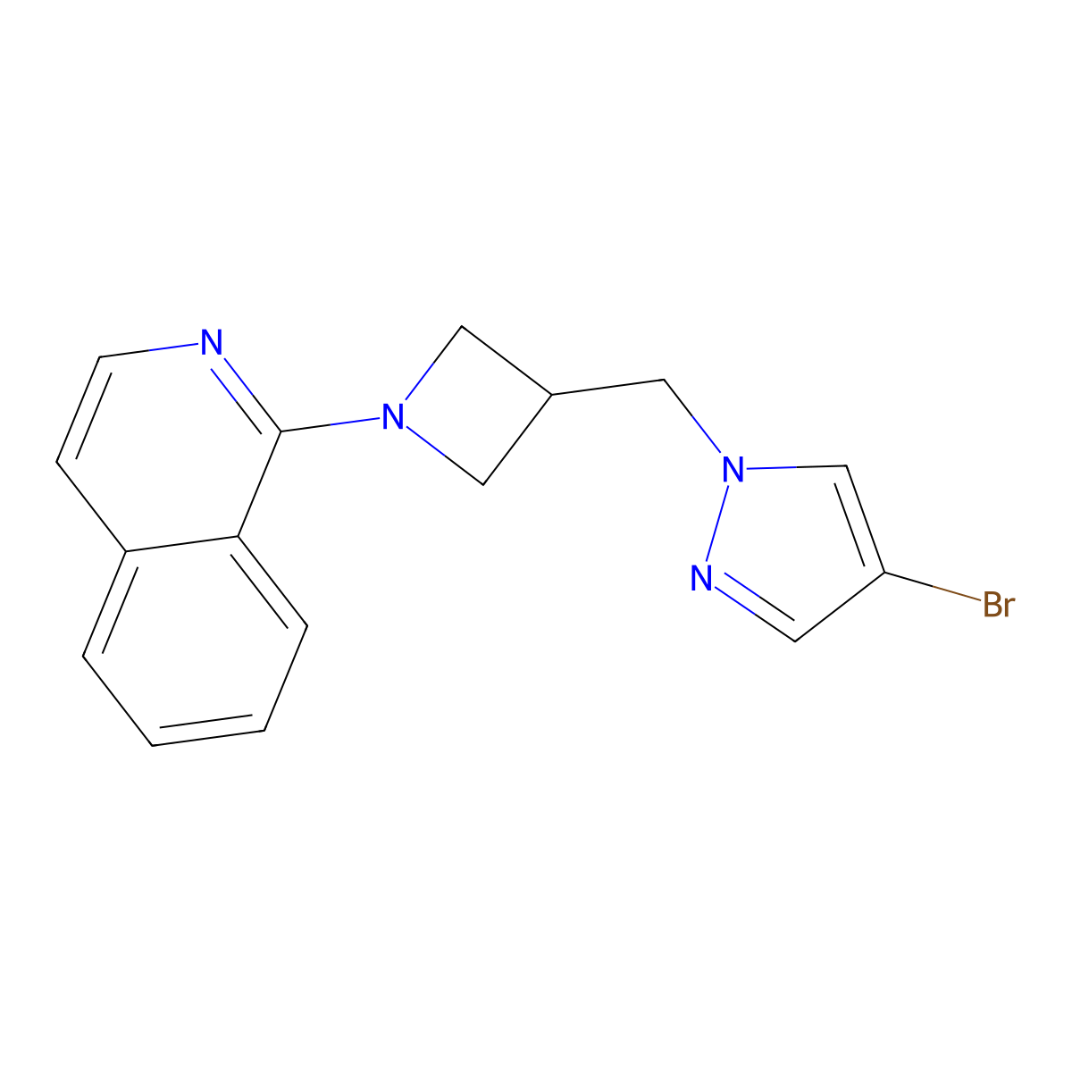 1-{3-[(4-bromo-1H-pyrazol-1-yl)methyl]azetidin-1-yl}isoquinoline molecular structure, CAS 2877638-93-0