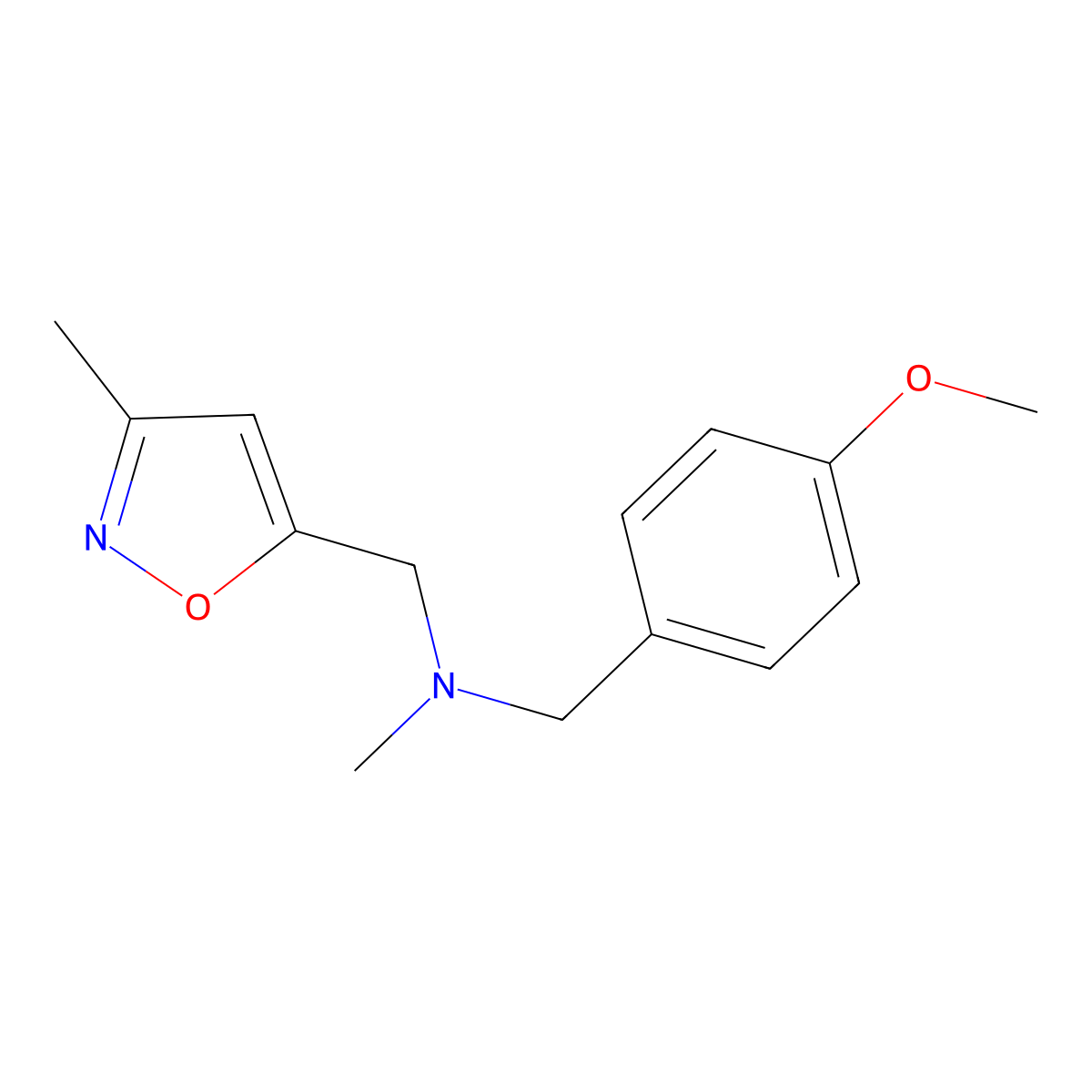 [(4-Methoxyphenyl)methyl](methyl)[(3-methyl-1,2-oxazol-5-yl)methyl]amine molecular structure, CAS 2877639-00-2