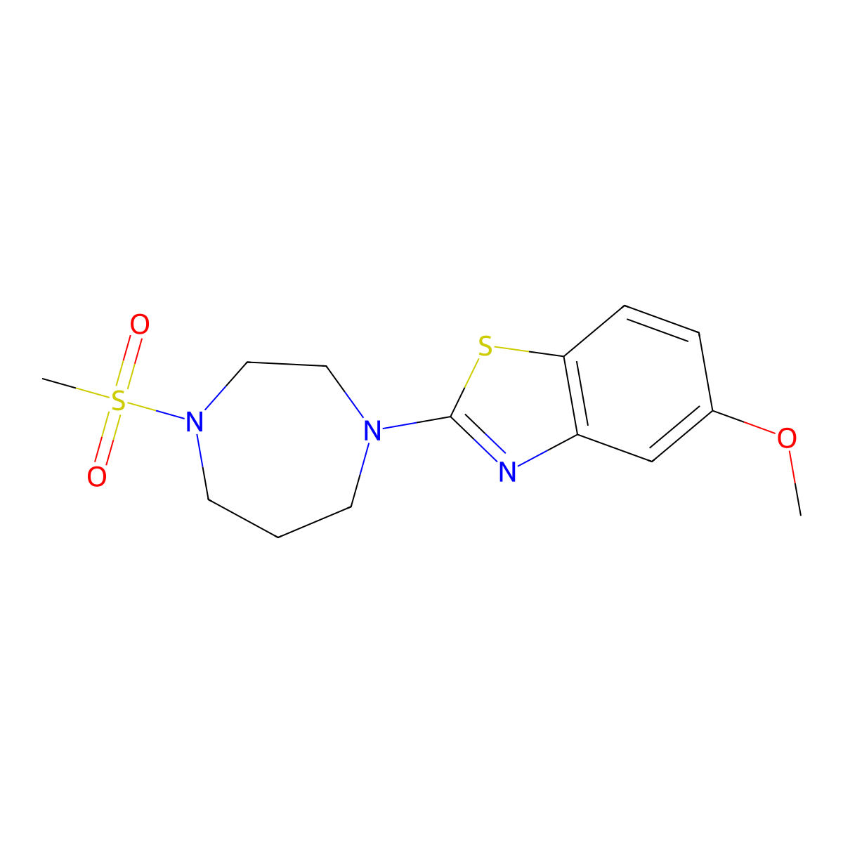 2-(4-Methanesulfonyl-1,4-diazepan-1-yl)-5-methoxy-1,3-benzothiazole molecular structure, CAS 2877639-01-3