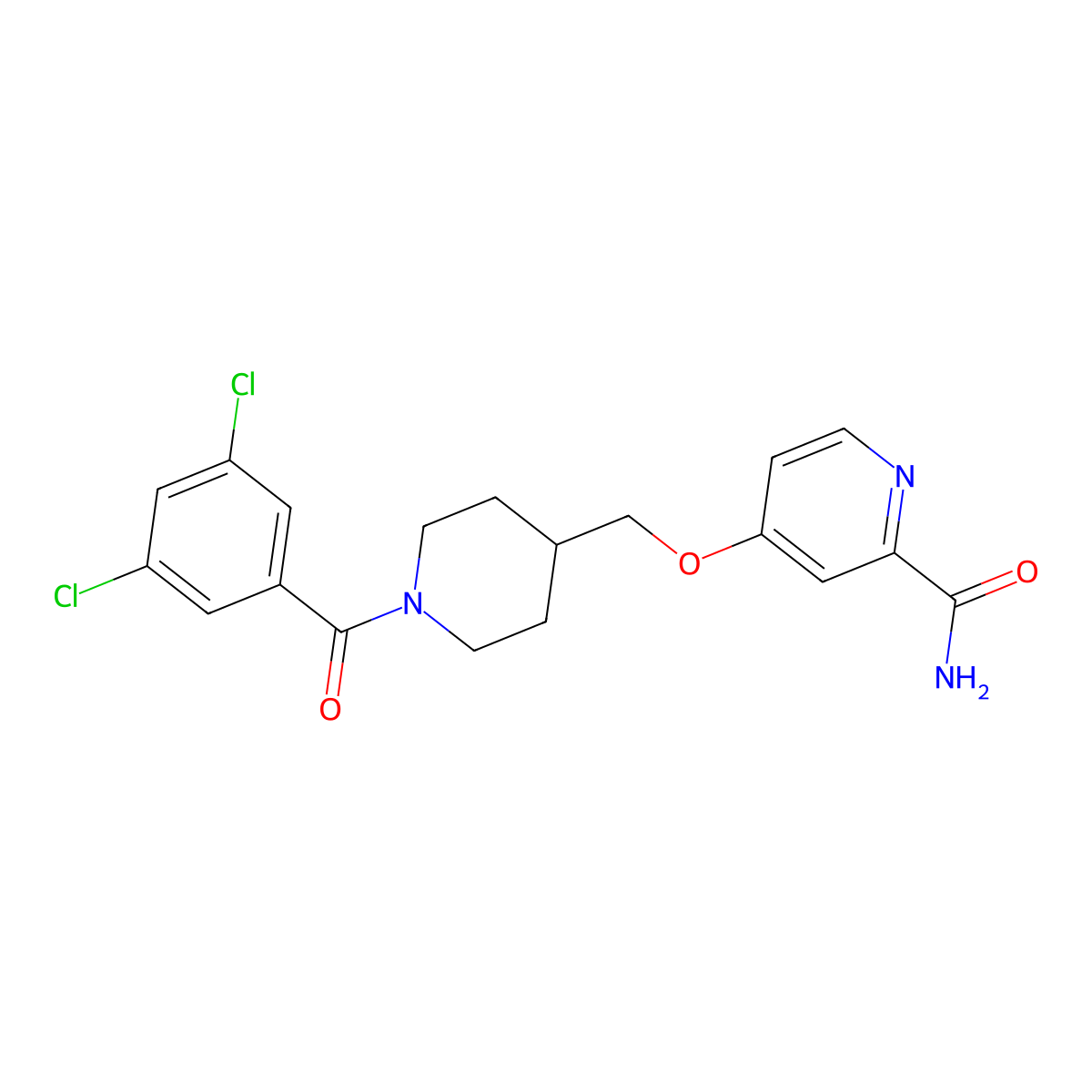 4-{[1-(3,5-Dichlorobenzoyl)piperidin-4-yl]methoxy}pyridine-2-carboxamide molecular structure, CAS 2877639-16-0