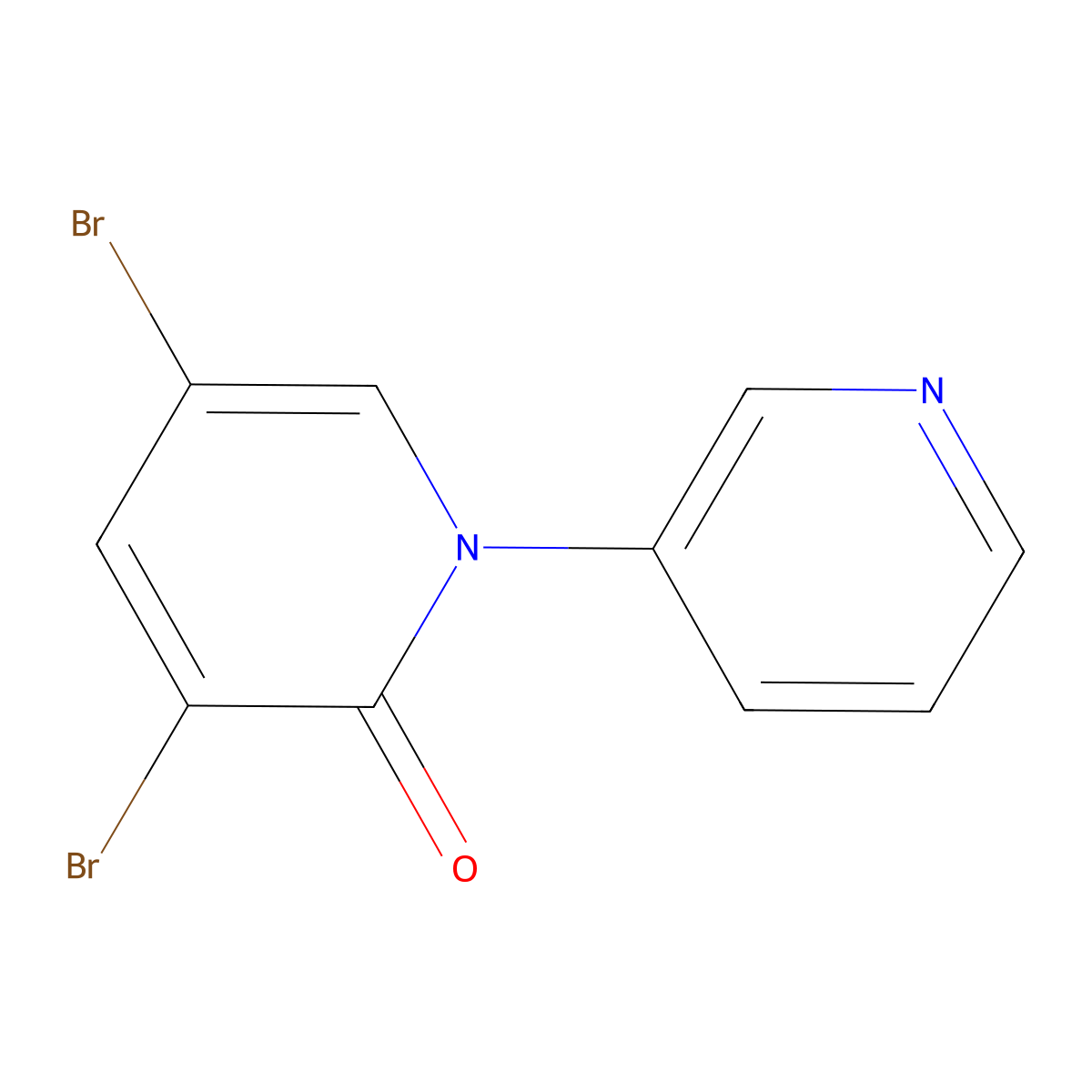 3,5-dibromo-2H-[1,3'-bipyridin]-2-one molecular structure, CAS 2877639-36-4